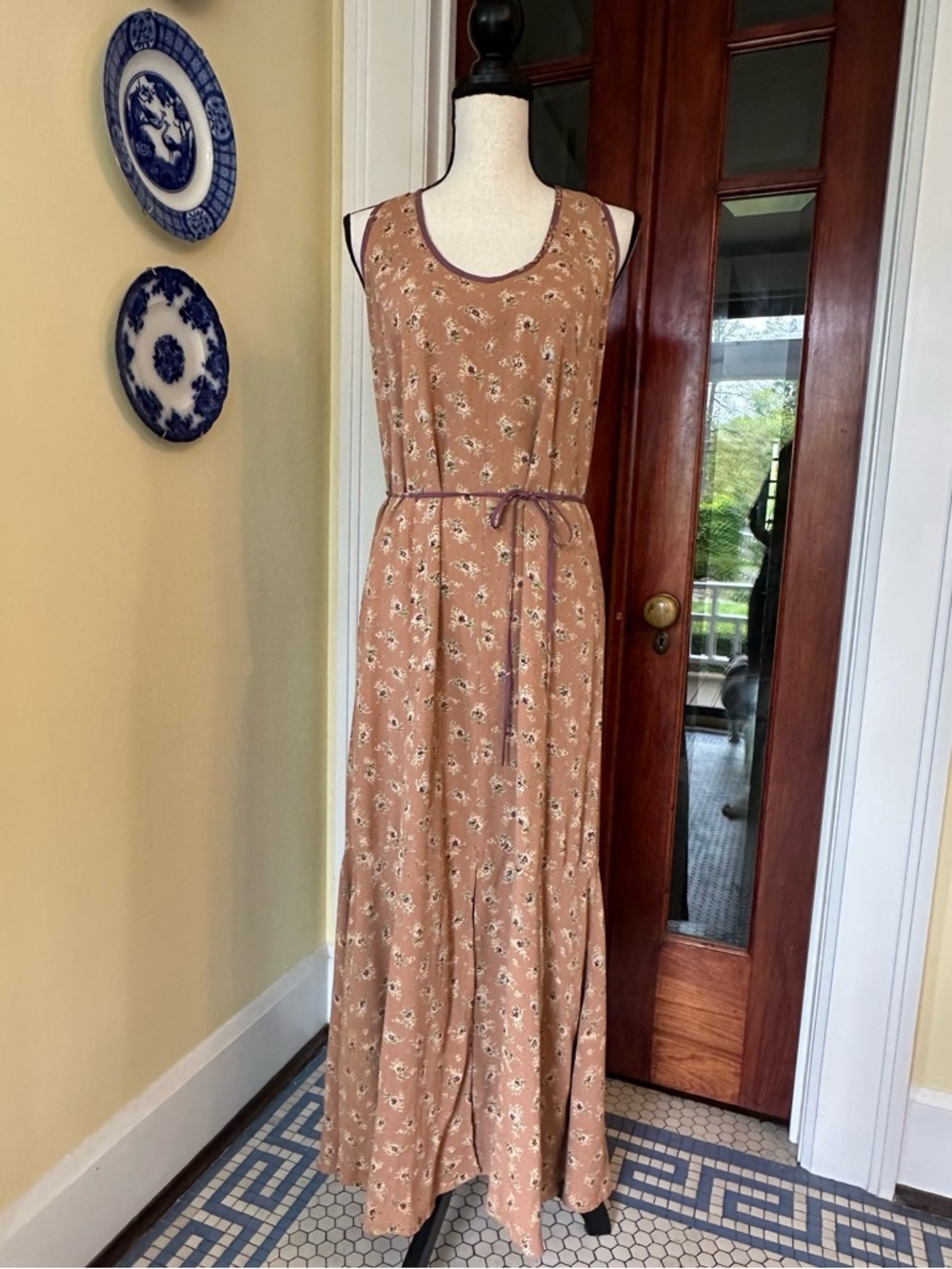 ZOE | VTG 90s Floral Sleeveless Maxi Dress - Earthy Cottagecore, Size S